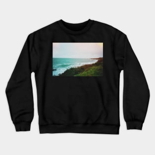 Film photo with authentic light leak of the lighthouse at Bluff, New Zealand. Crewneck Sweatshirt